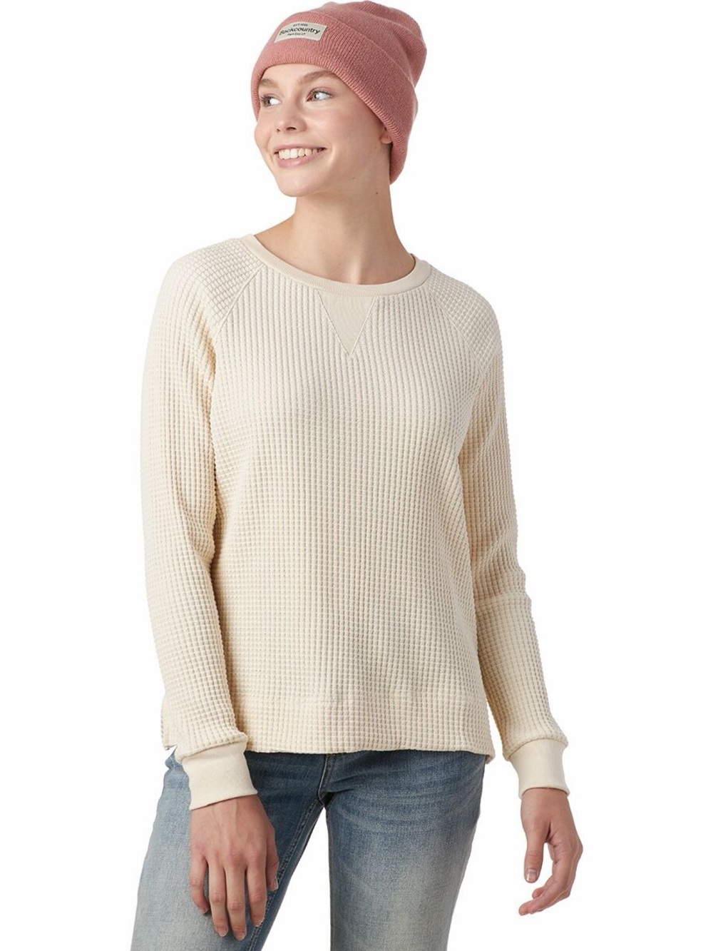 The North Face, 100% Cotton Waffle-Knit Chabot Crewneck, Size S